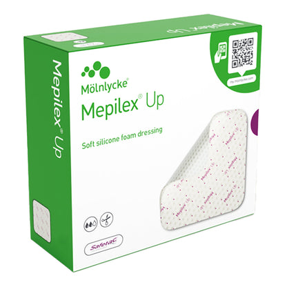 Mepilex® Up Foam Dressing 4 X 8 Inch Without Border Without Film Backing Silicone Adhesive Rectangle Sterile (1226030_CS)