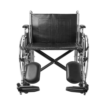 McKesson Bariatric Wheelchair Dual Axle Desk Length Arm Swing-Away Elevating Legrest Black Upholstery 24 Inch Seat Width Adult 450 lbs. Weight Capacity (1065289_EA)