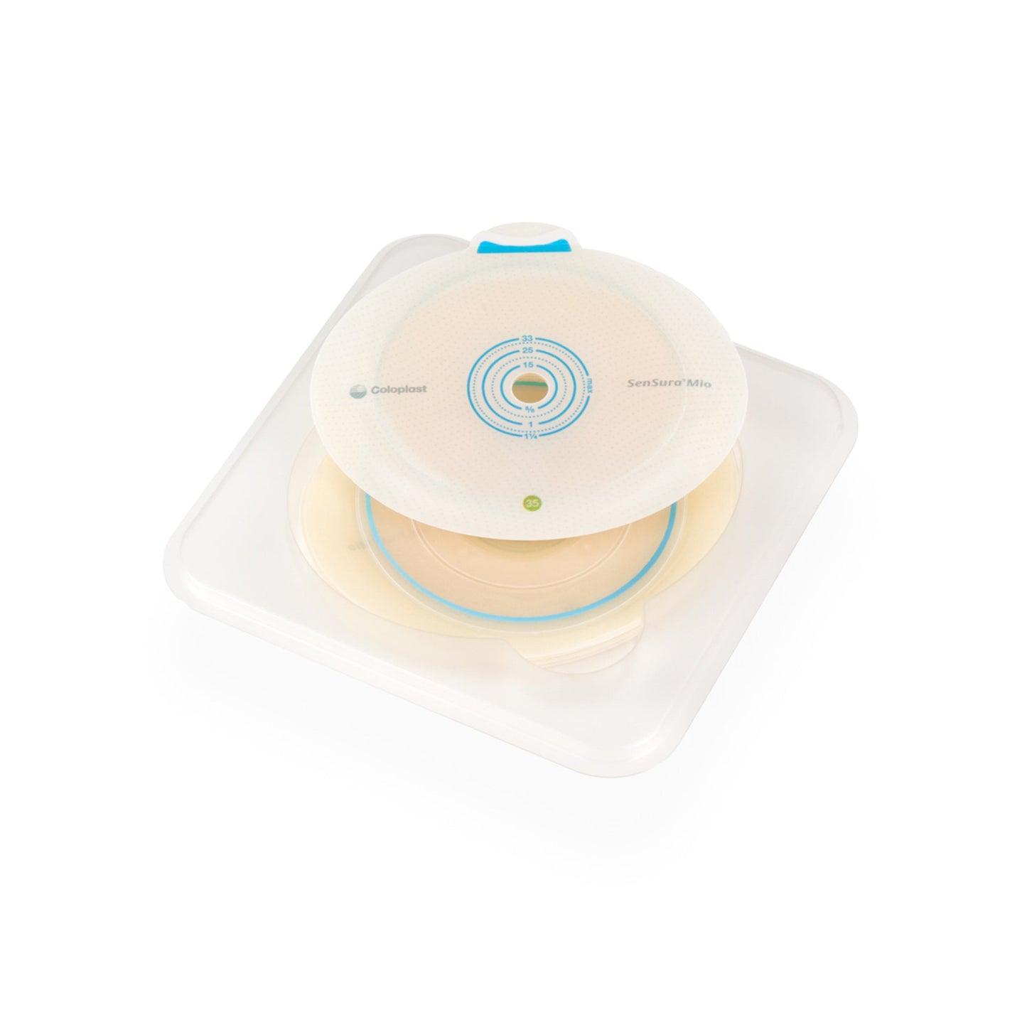 SenSura® Mio Flex Ostomy Barrier Trim to Fit, Extended Wear Elastic Adhesive 40 mm Flange Green Code System 3/8 to 1-5/16 Inch Opening (883912_BX)