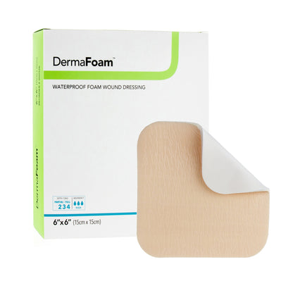 DermaFoam® Foam Dressing 6 X 6 Inch Without Border Waterproof Backing Nonadhesive Square Sterile (584143_EA)