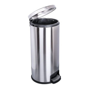 McKesson Trash Can 32 Quart / 8 gal. Silver Metal Round (1223690_EA)