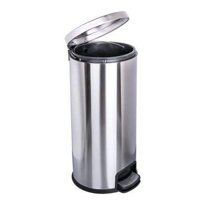McKesson Trash Can 32 Quart / 8 gal. Silver Metal Round (1223690_EA)