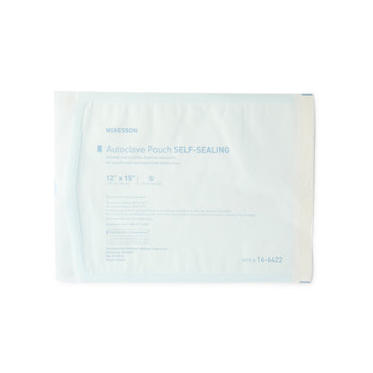 McKesson Sterilization Pouch Ethylene Oxide (EO) Gas / Steam 12 X 15 Inch Transparent Blue / White Self Seal Paper / Film (960947_CS)