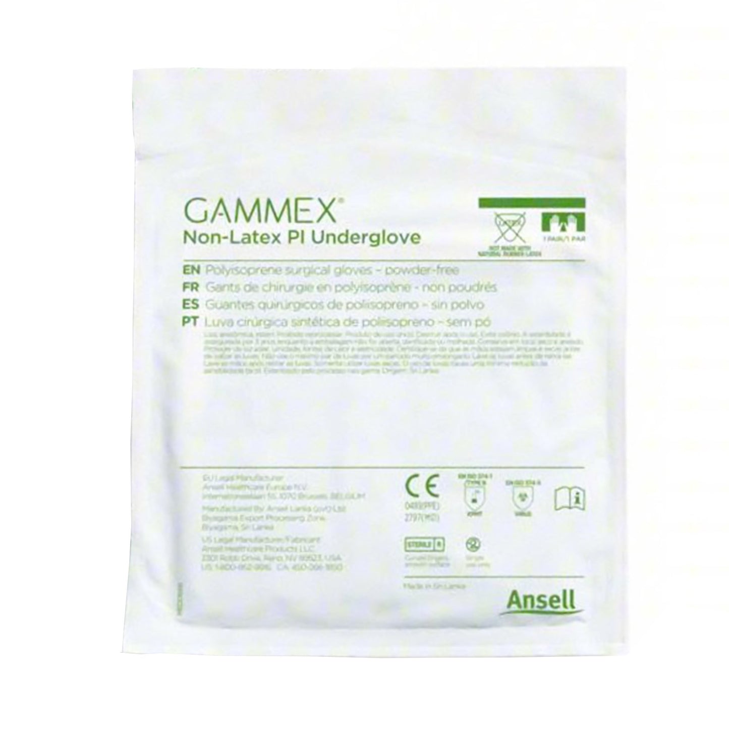 GAMMEX® Non-Latex PI Underglove Surgical Underglove Size 8 Sterile Polyisoprene Standard Cuff Length Micro-Textured Green Chemo Tested (693865_CS)