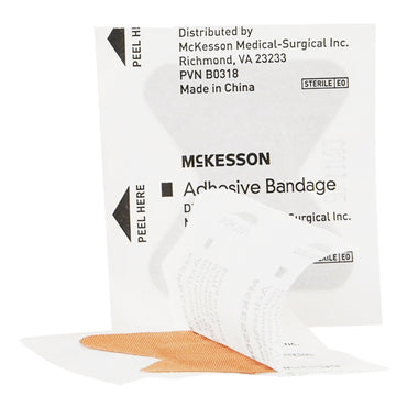 McKesson Adhesive Strip 1.7 X 2 Inch Fabric Fingertip Tan Sterile (466875_BX)