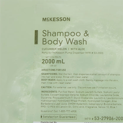McKesson Shampoo and Body Wash 2,000 mL Dispenser Refill Bag Cucumber Melon Scent (468271_CS)