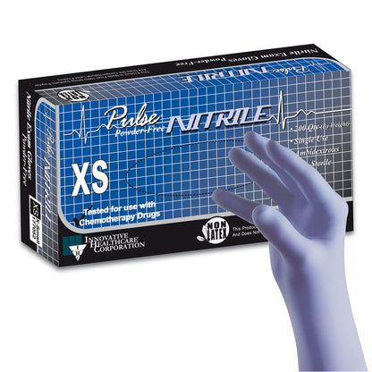 Pulse® Nitrile Exam Glove X-Small NonSterile Nitrile Standard Cuff Length Textured Fingertips Aqua Blue Chemo Tested / Fentanyl Tested (764268_BX)