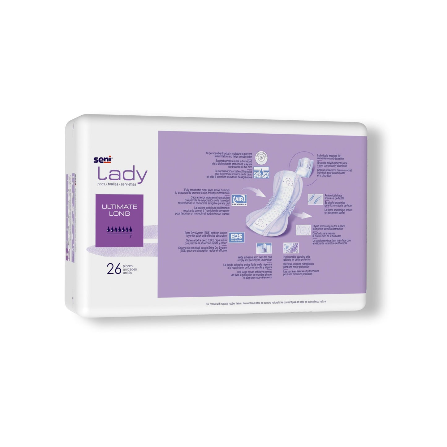 Seni® Lady Ultimate Bladder Control Pad 16-1/2 Inch Length Heavy Absorbency Super Absorbent Core One Size Fits Most (1222539_CS)