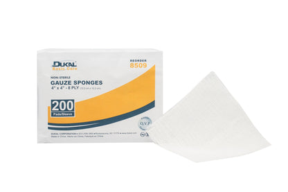 Basic Care Gauze Sponge 4 X 4 Inch 8-Ply NonSterile 200 per Pack (919336_CS)