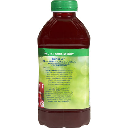 Thick & Easy® Thickened Beverage 46 oz. Bottle Cranberry Juice Cocktail Flavor Liquid IDDSI Level 2 Mildly Thick (797173_CS)