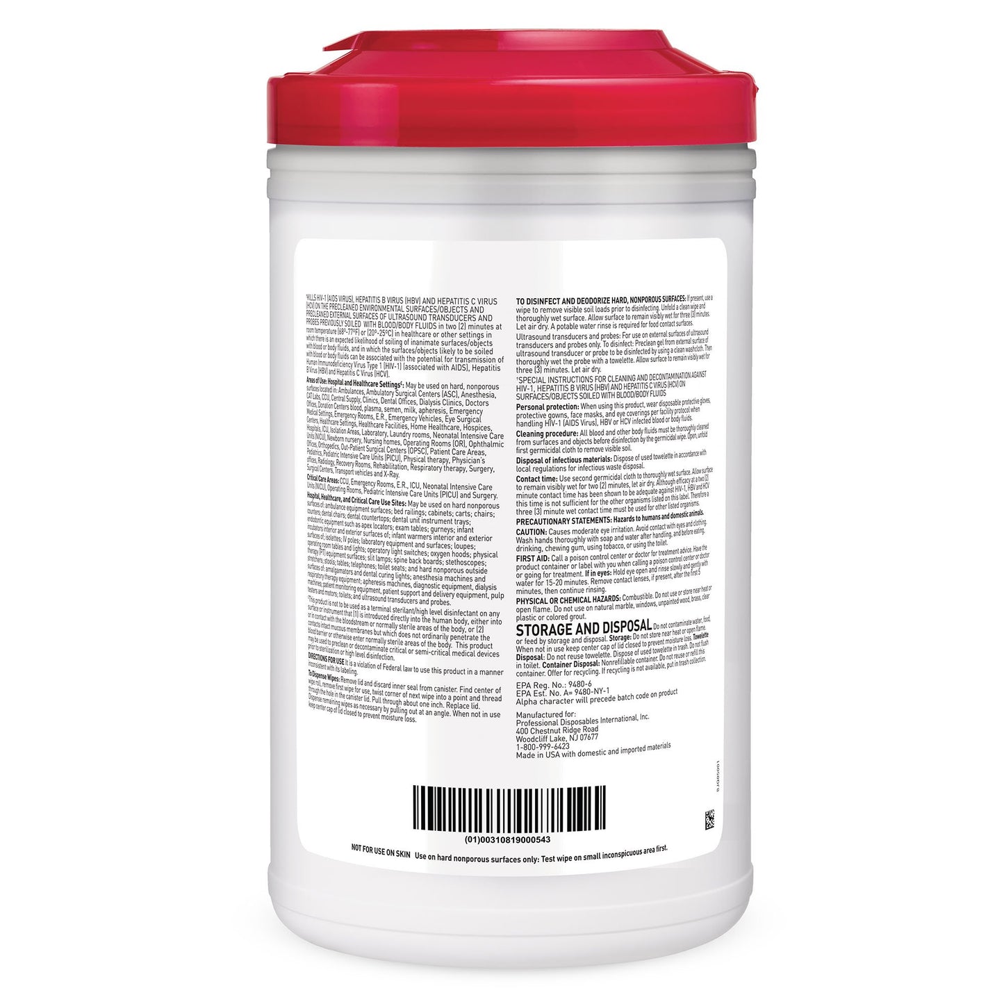 Sani-Cloth® Plus Premoistened Germicidal Manual Pull Wipe 65 Count Canister Alcohol Scent NonSterile (491077_CS)