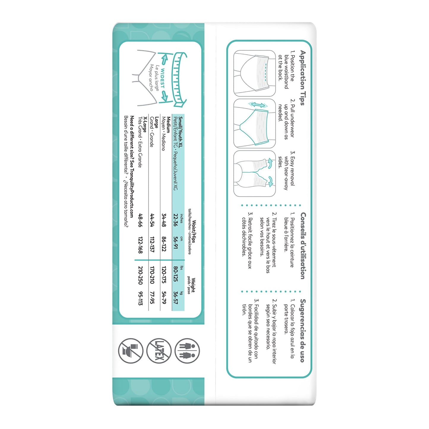 Tranquility® Essential Unisex Adult Absorbent Underwear Pull On with Tear Away Seams Small Disposable Moderate Absorbency (884709_BG)