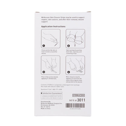 McKesson Skin Closure Strip 1 X 5 Inch Nonwoven Material Reinforced Strip White (876310_CS)