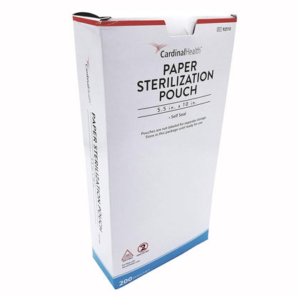 Cardinal Health™ Sterilization Pouch Ethylene Oxide (EO) Gas / Steam 5-1/4 X 10 Inch Transparent / White Self Seal Paper / Film (341917_PK)