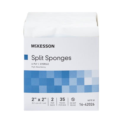 McKesson I.V. Sponge 2 X 2 Inch 6-Ply Sterile 2 per Pack (482414_BX)