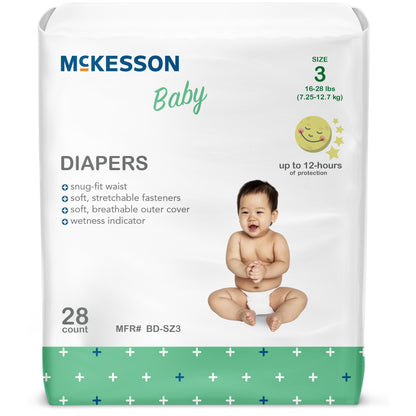 McKesson Unisex Baby Diaper Size 3 Disposable Heavy Absorbency (1144476_BG)
