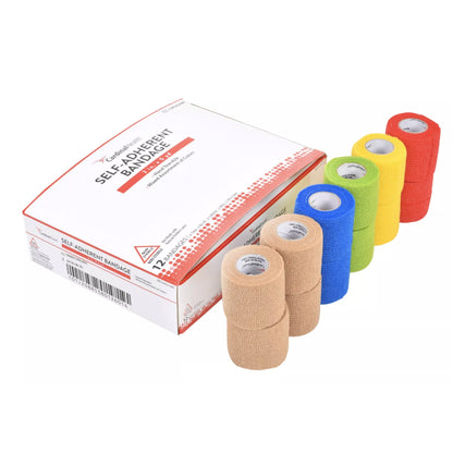 Cardinal Health™ Cohesive Bandage 2 Inch X 5 Yard Self-Adherent Closure Assorted Colors NonSterile Standard Compression (1211014_BX)