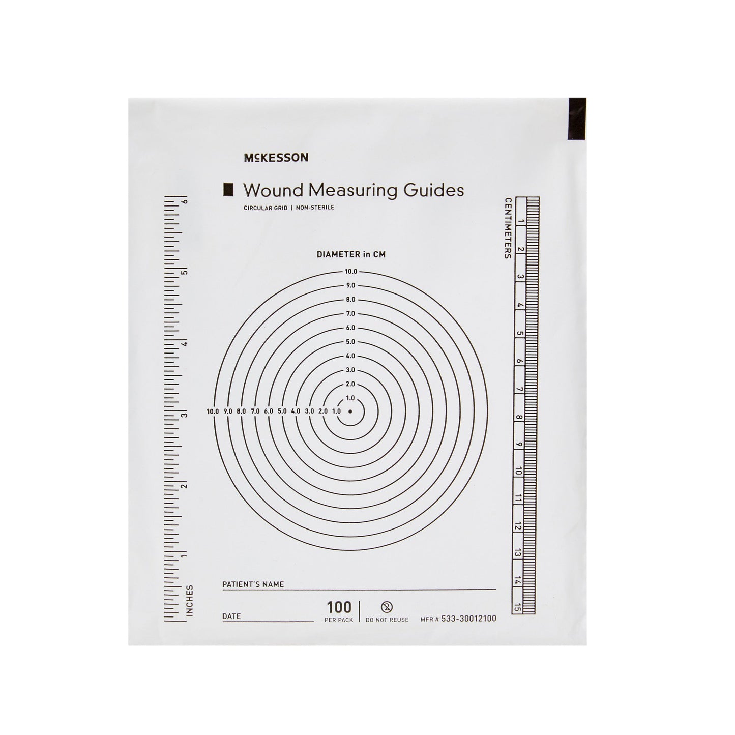 McKesson Wound Measuring Guide 5 X 7 Inch Clear Plastic NonSterile (580718_CS)
