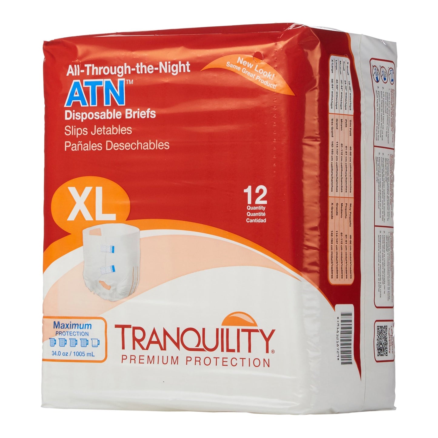 Tranquility® ATN Unisex Adult Incontinence Brief X-Large Disposable Heavy Absorbency (585794_BG)