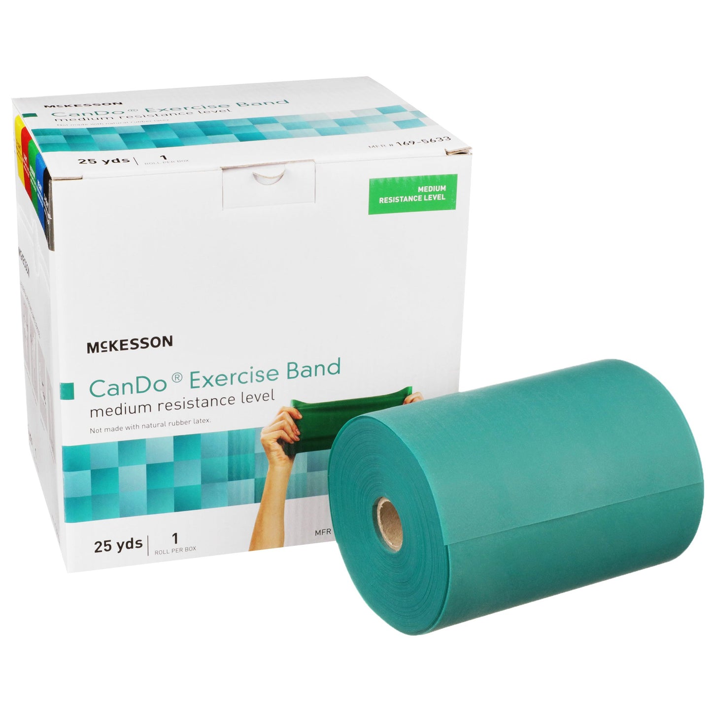 McKesson CanDo® Exercise Resistance Band Green 5 Inch X 25 Yard Medium Resistance (1073313_EA)