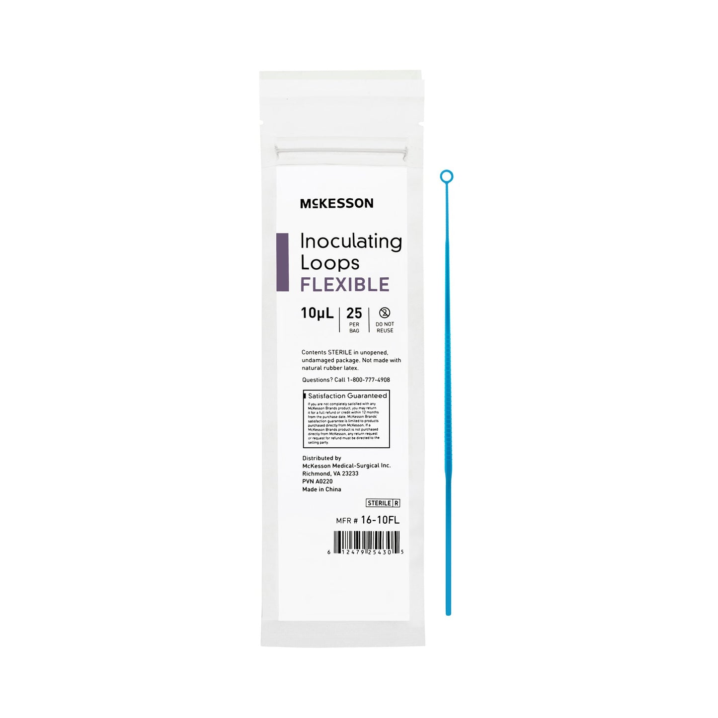 McKesson Inoculating Loop 10 µL High Impact Polystyrene Integrated Handle Sterile (1175309_BG)