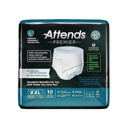 Attends® Premier Unisex Adult Absorbent Underwear Pull On with Tear Away Seams 2X-Large Disposable Heavy Absorbency (1226422_BG)