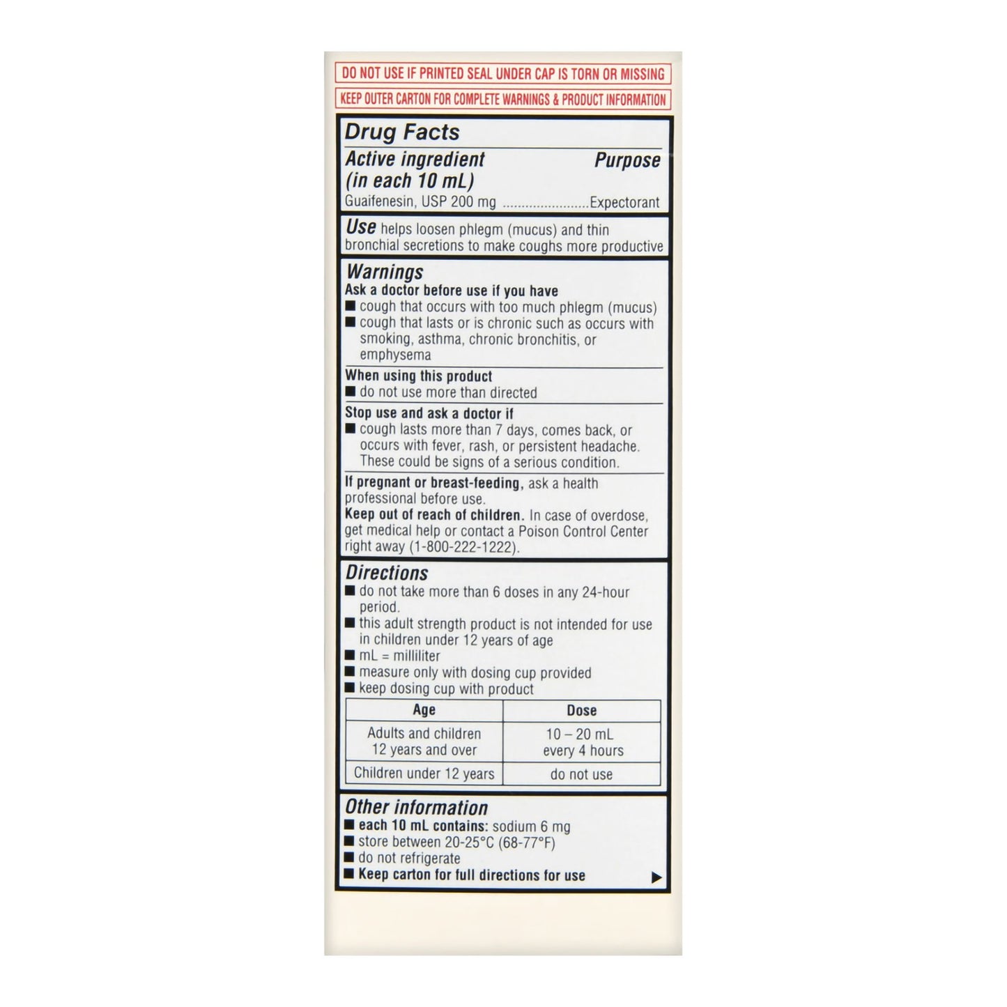 Foster & Thrive™ Cold and Cough Relief 200 mg / 5 mL Strength Syrup 4 oz. (1235073_EA)