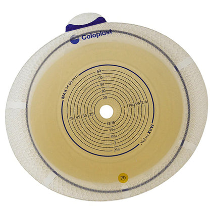 Sensura® Flex Ostomy Barrier Trim to Fit, Standard Wear Double Layer Adhesive 70 mm Flange Yellow Code System 3/8 to 2-3/4 Inch Opening (680750_BX)