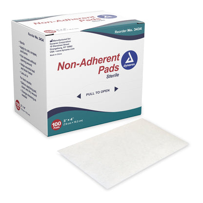 Dynarex® Non-Adherent Dressing 3 X 4 Inch Sterile 100 per Pack (246024_CS)