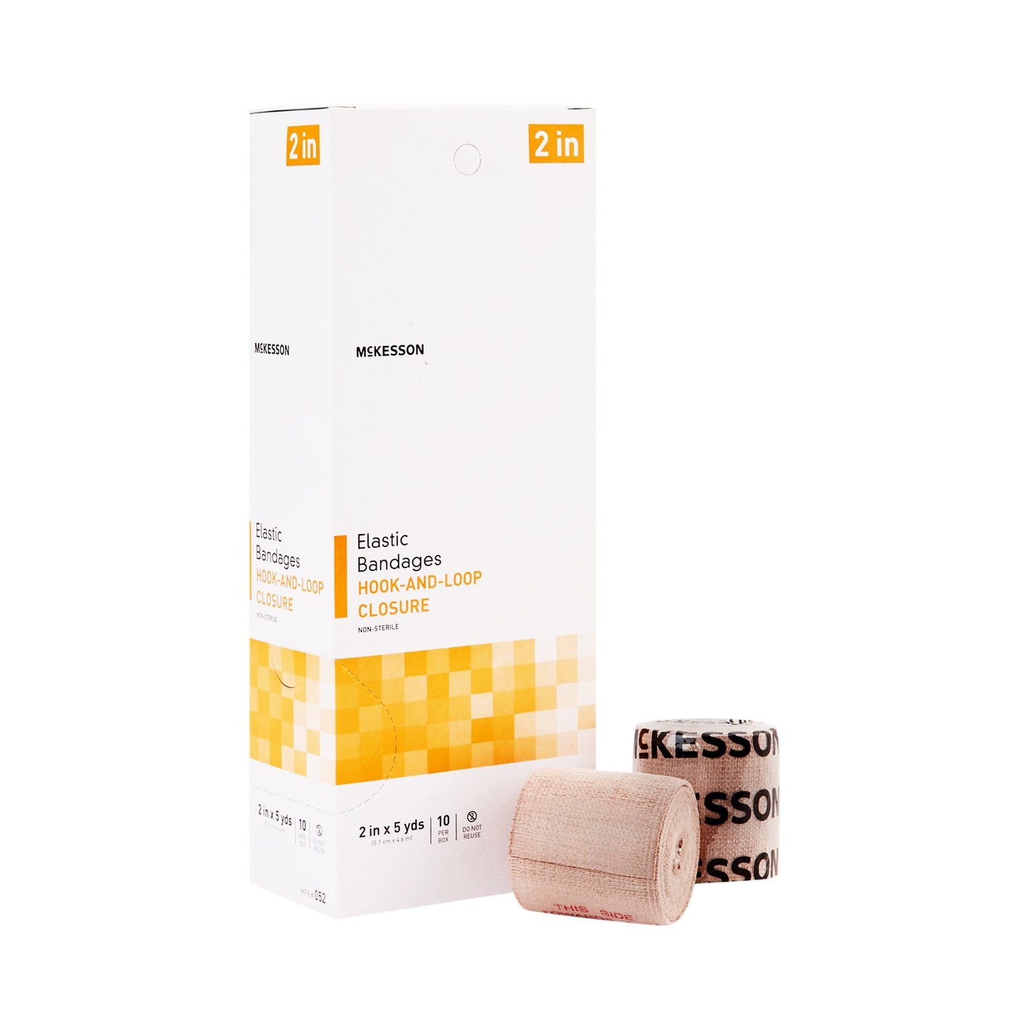 McKesson Elastic Bandage 2 Inch X 5 Yard Single Hook and Loop Closure Tan NonSterile Standard Compression (911846_CS)