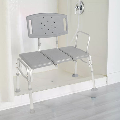 McKesson Knocked Down Bariatric Bath Transfer Bench Arm Rail 18-1/4 to 23-1/4 Inch Seat Height 500 lbs. Weight Capacity (1128903_EA)
