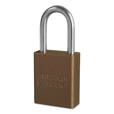 Master Lock Company Solid Aluminum Padlock, 1/4 in dia, 1-1/2 in L x 3/4 in W, Brown (045-A1106BRN)
