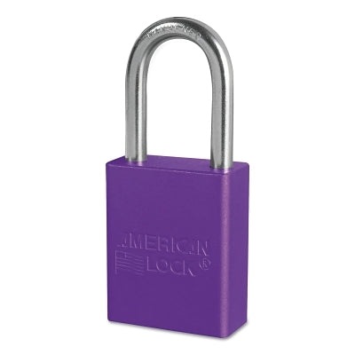 American Lock Solid Aluminum Padlock, 1/4 in dia, 1-1/2 in L x 3/4 in W, Purple (045-A1106PRP)