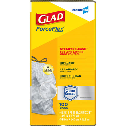 CloroxPro® Glad® ForceFlex Tall Kitchen Trash Bag 13 gal. Gray LLDPE 0.95 mil 24 X 28 Inch Flat Pack (741364_CS)