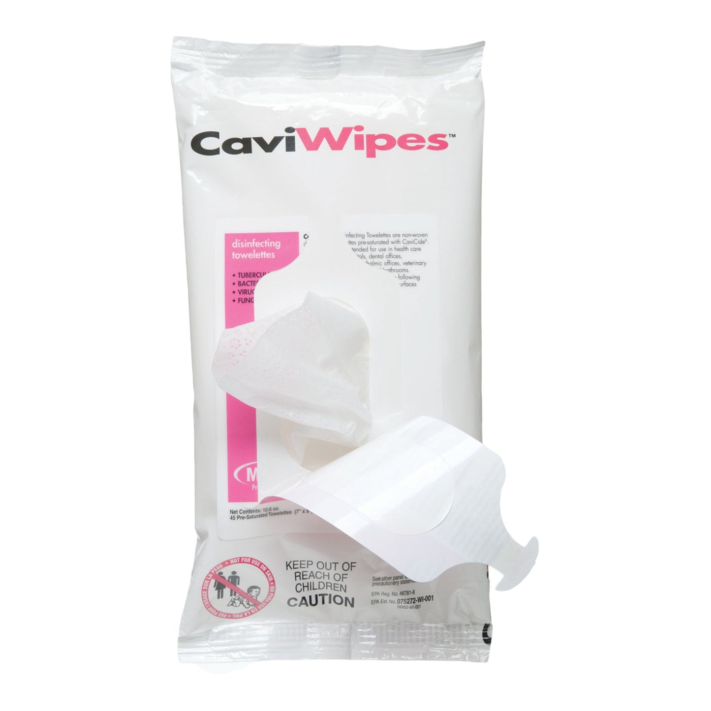 CaviWipes™ Surface Disinfectant Premoistened Alcohol Based Manual Pull Wipe 45 Count Soft Pack Alcohol Scent NonSterile (651840_PK)