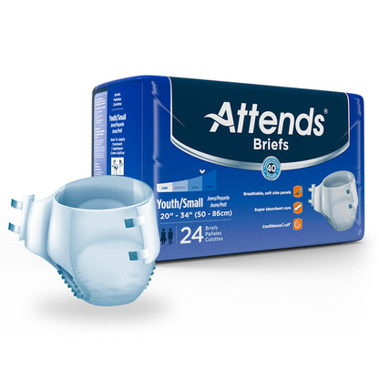 Attends® Unisex Youth Incontinence Brief Small Disposable Heavy Absorbency (959837_CS)
