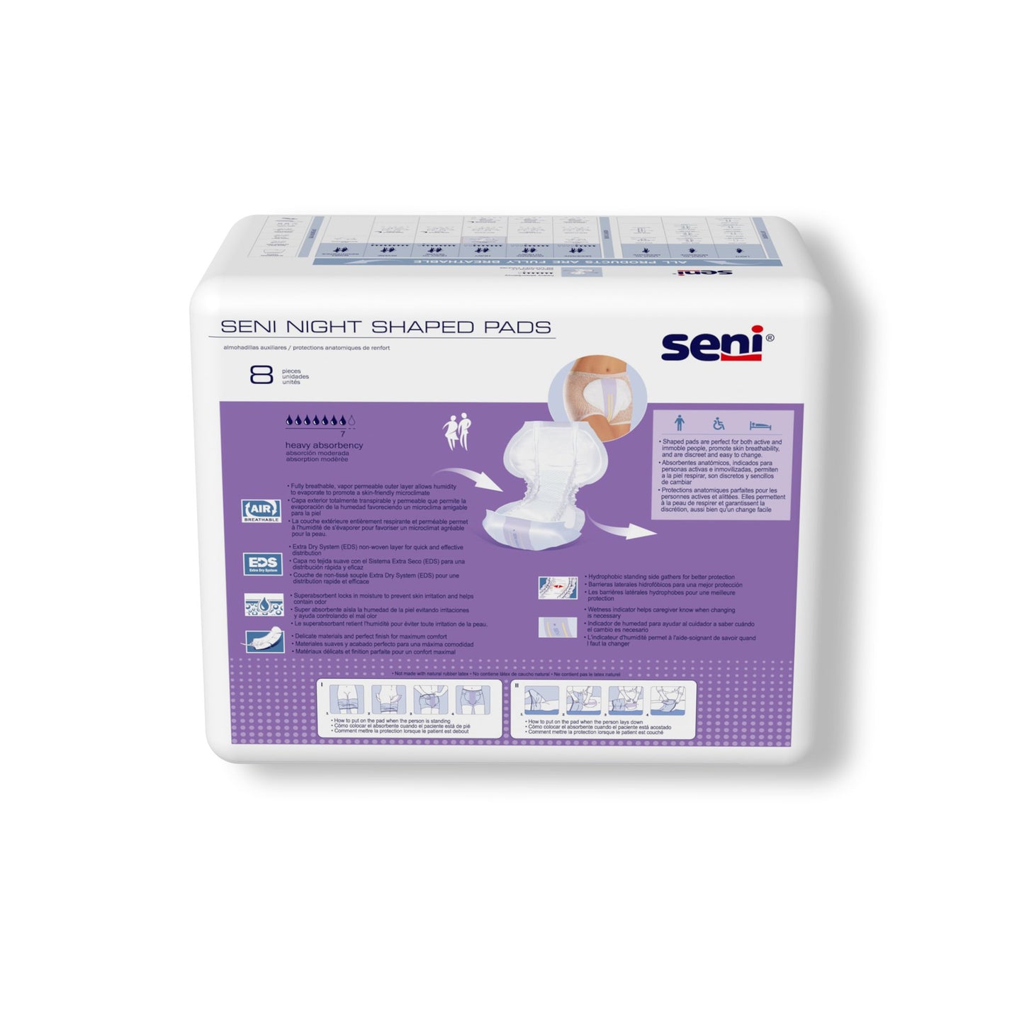 Seni® Shaped Night Pads Incontinence Liner 27 Inch Length Heavy Absorbency Super Absorbent Core One Size Fits Most (1223800_PK)