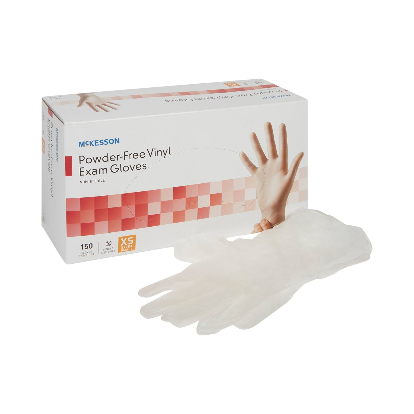 McKesson Exam Glove X-Small NonSterile Vinyl Standard Cuff Length Smooth Clear Not Rated (832680_BX)