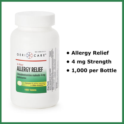 HEALTHSTAR® Allergy Relief 4 mg Strength Tablet 1,000 per Bottle (558678_BT)