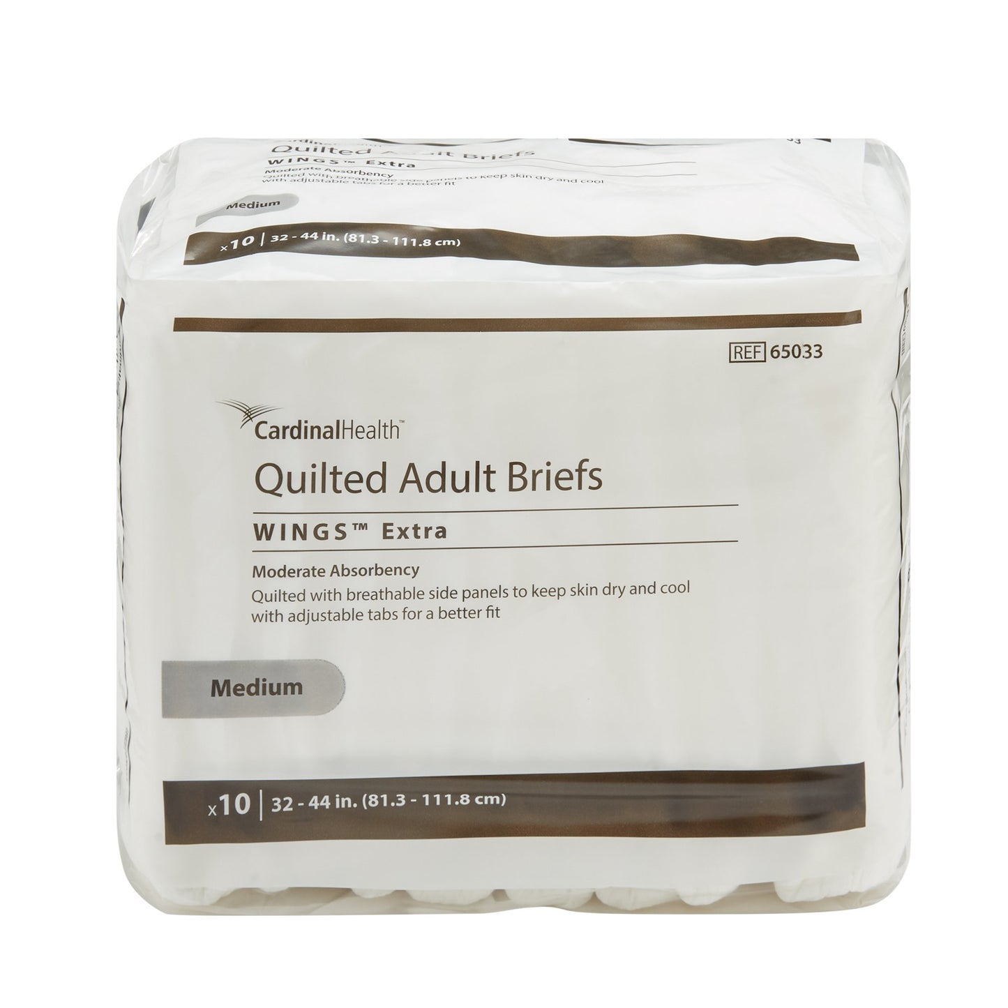 Wings™ Extra Quilted Unisex Adult Incontinence Brief Medium Disposable Moderate Absorbency (780352_CS)