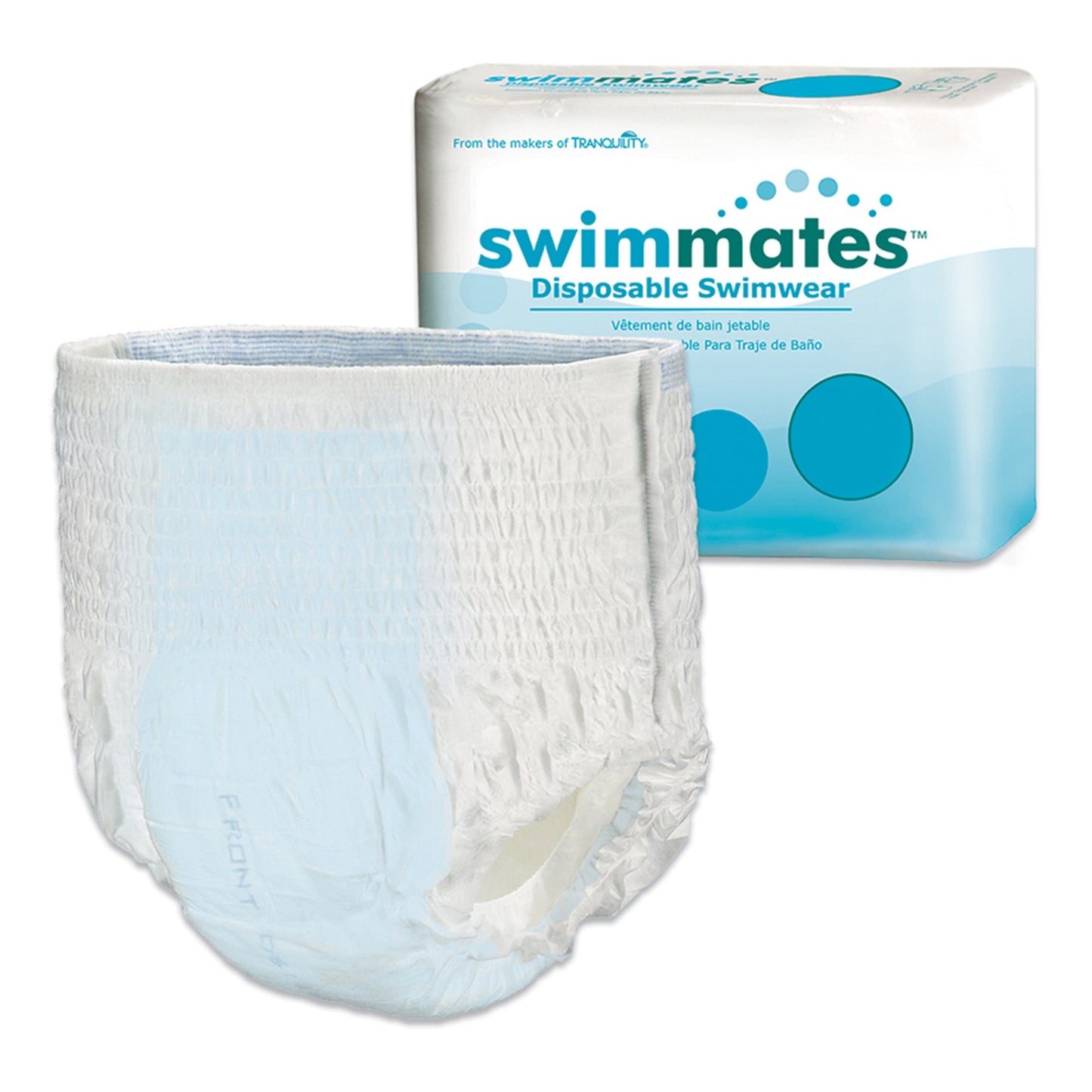 Swimmates™ Unisex Adult Bowel Containment Swim Brief Pull On with Tear Away Seams Medium Disposable Moderate Absorbency (884136_CS)