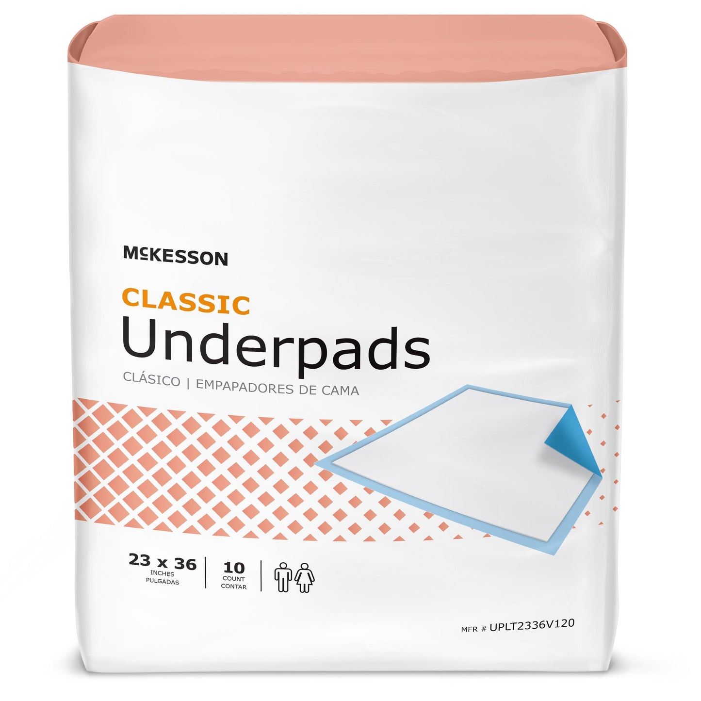 McKesson Classic Disposable Underpad 23 X 36 Inch Fluff Mat Light Absorbency (768332_BG)