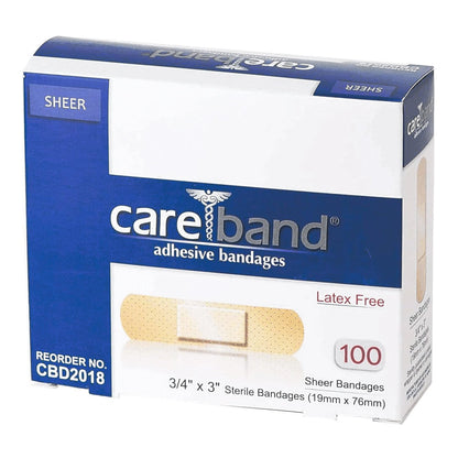 Careband™ Adhesive Strip 3/4 X 3 Inch Plastic Rectangle Sheer Sterile (329357_CS)