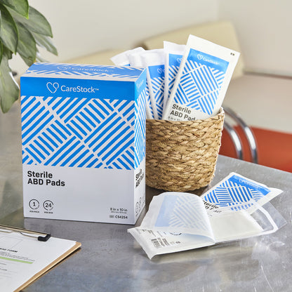 CareStock™ Abdominal Pad 8 X 10 Inch Sterile 1 per Pack (1242222_CS)