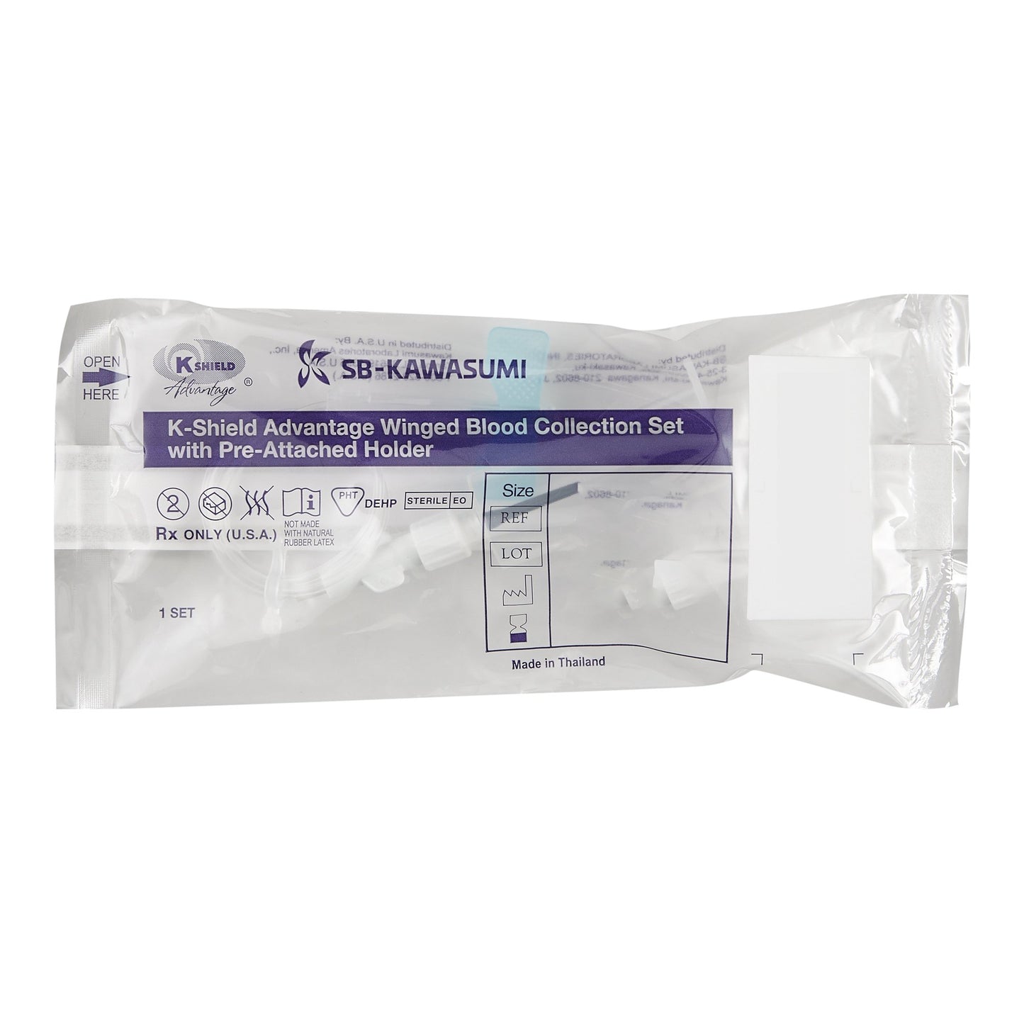 K-Shield® Advantage Blood Collection Set with Holder 21 Gauge 3/4 Inch Needle Length Safety Needle 12 Inch Tubing Sterile (873721_BX)