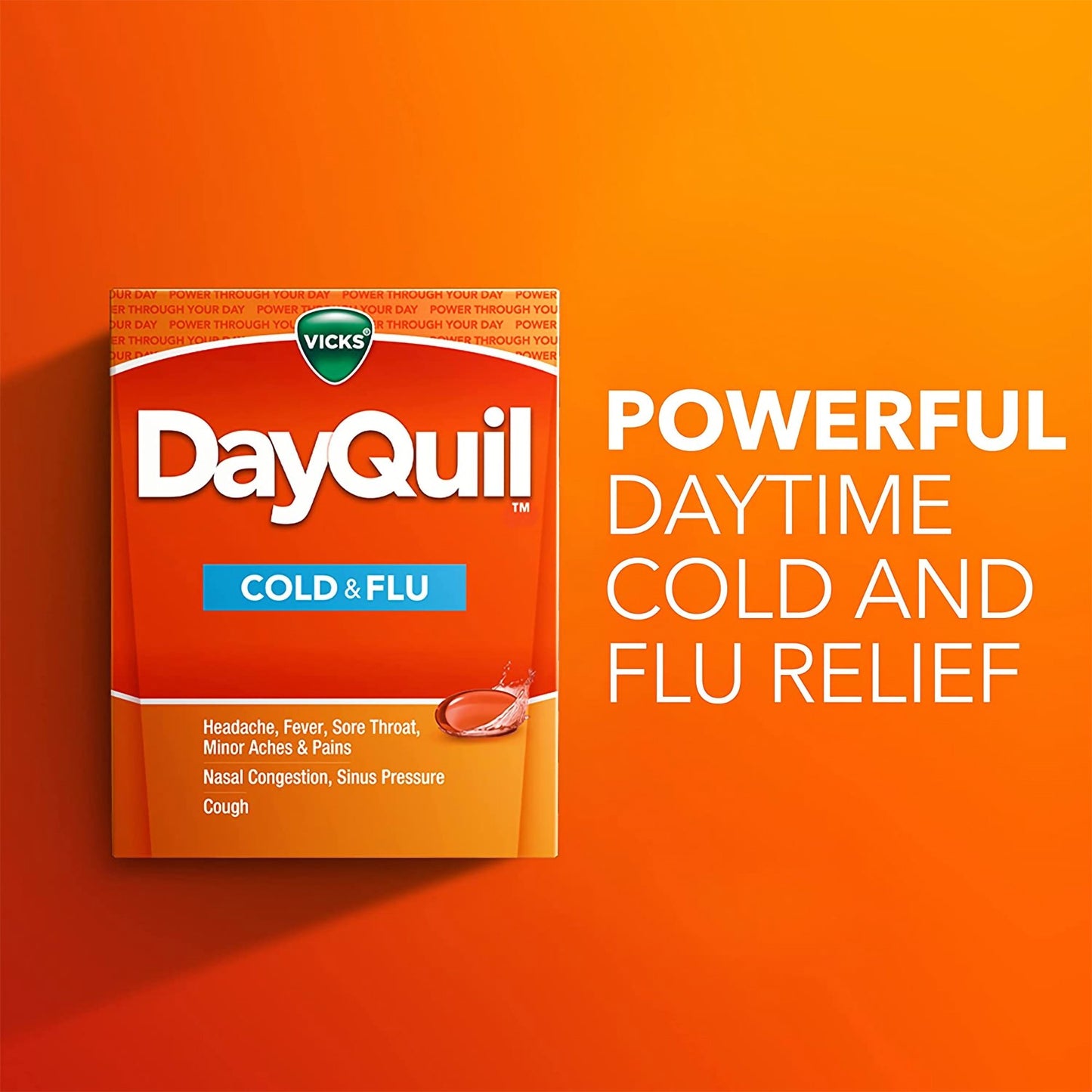 DayQuil® Cold and Cough Relief 325 mg - 10 mg - 5 mg Strength Gelcap 24 per Box (787401_CT)
