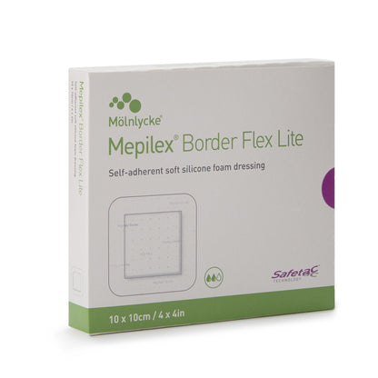 Mepilex® Border Flex Lite Thin Foam Dressing 4 X 4 Inch With Border Film Backing Silicone Adhesive Square Sterile (1195997_CS)