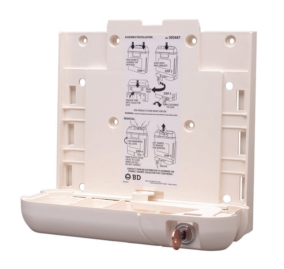 BD Sharps Container Bracket Plastic Wall Mount Locking (205166_CS)
