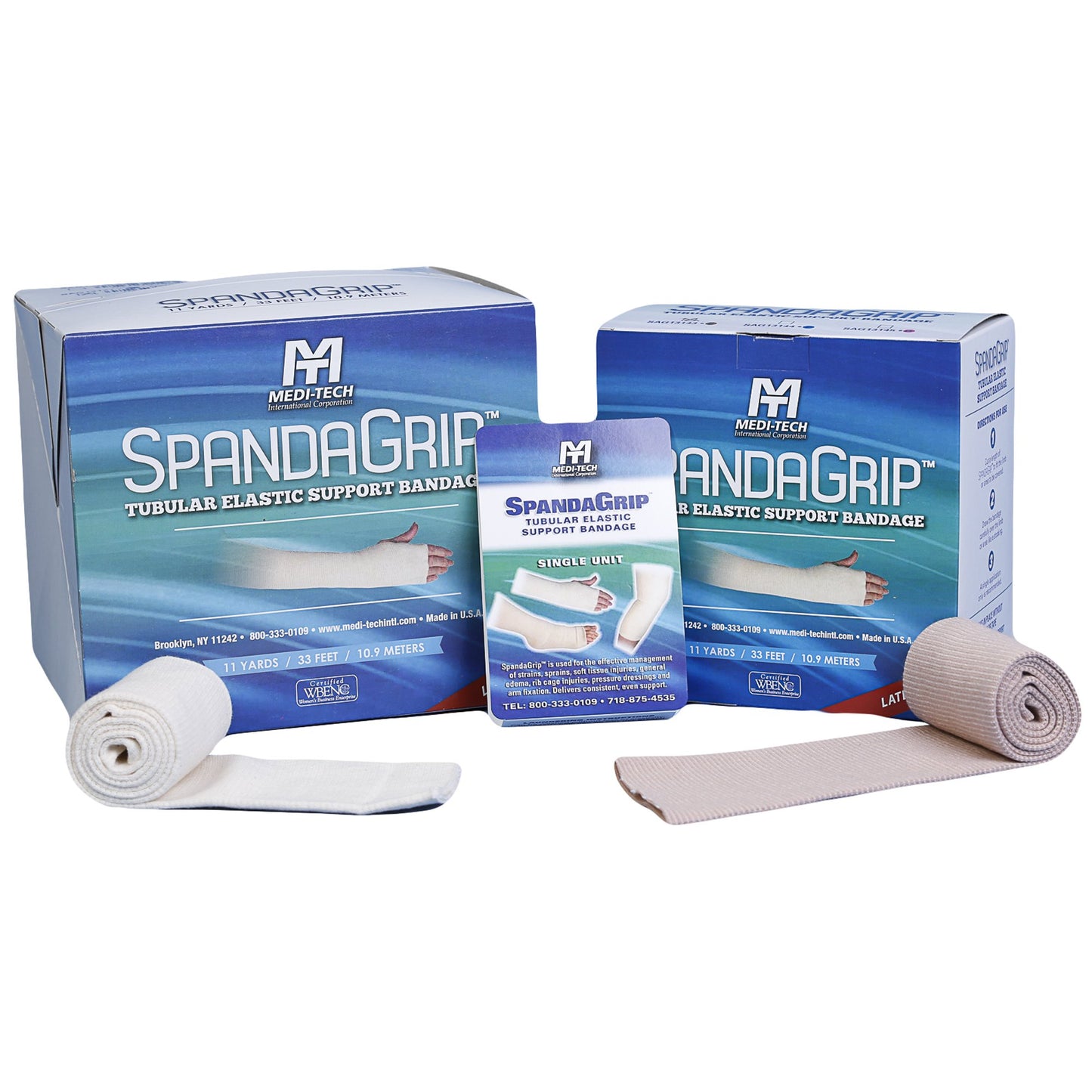 SpandaGrip™ Elastic Tubular Support Bandage 3-1/2 Inch X 11 Yard Large Ankle / Medium Knee / Small Thigh Pull On Natural NonSterile Size E Standard Compression (817432_BX)