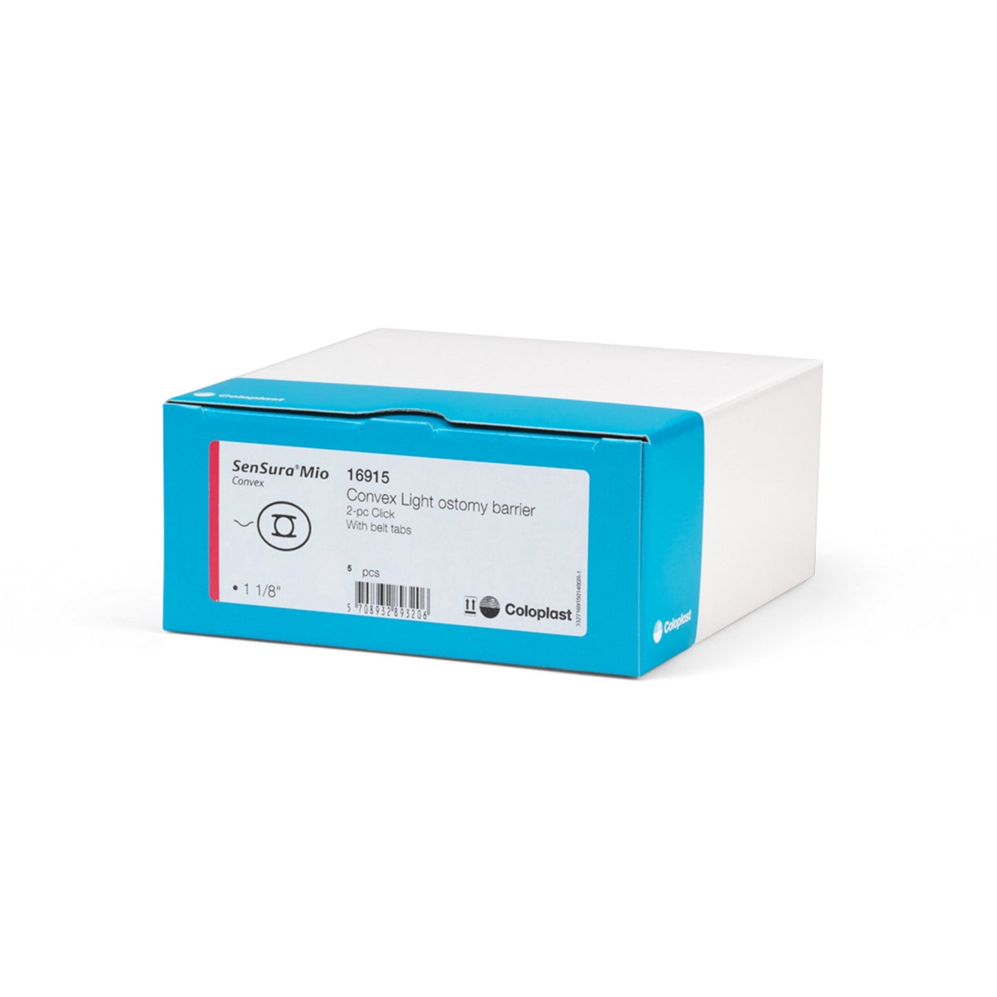 SenSura® Mio Click Ostomy Barrier Precut, Standard Wear Elastic Adhesive 50 mm Flange Red Code System 1-1/8 Inch Opening (1006231_BX)